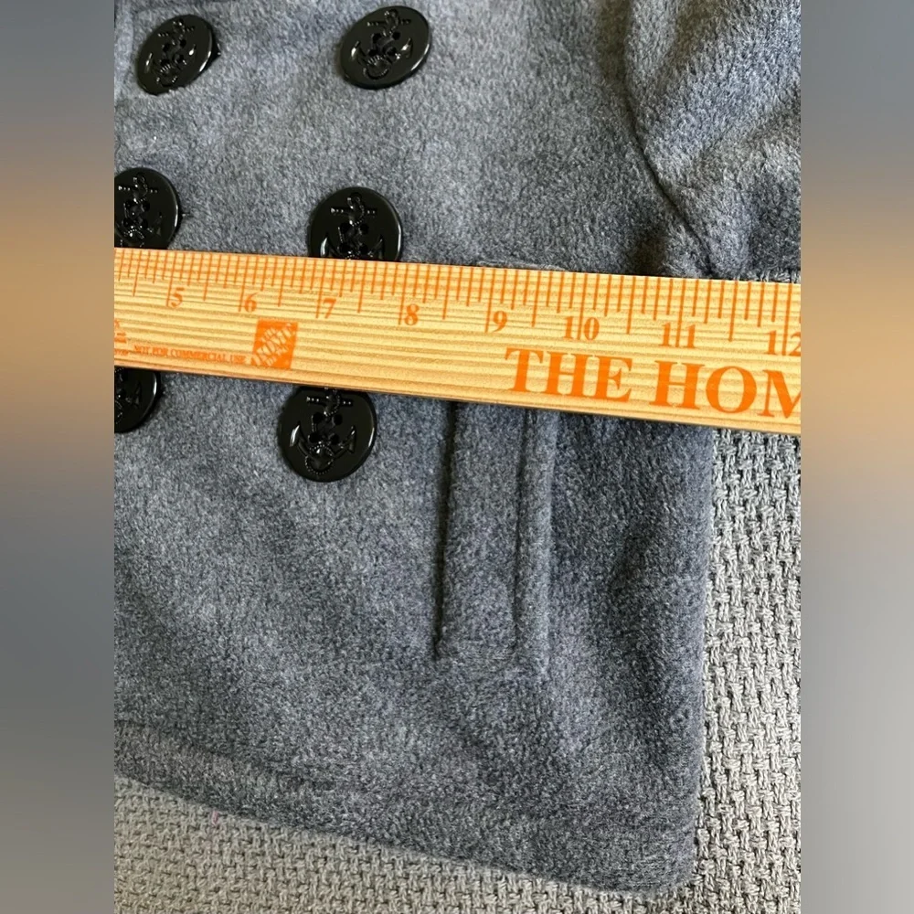 Great Guy Toddler Peacoat & Pants, Gray Coat/Black Pants 100% Cotton; Size 12M